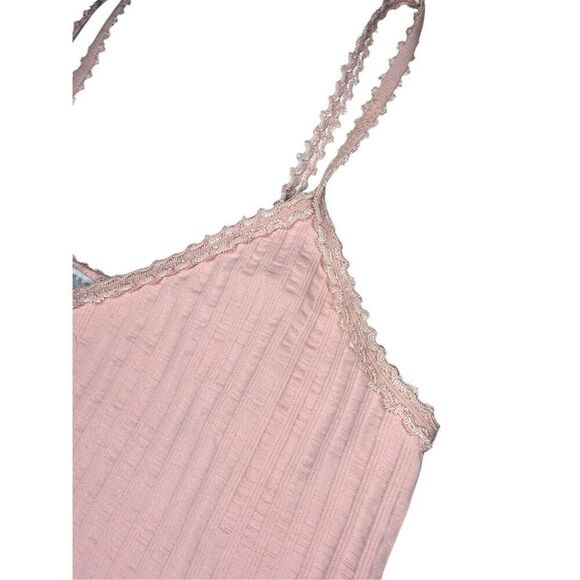 Vintage Anchor Blue Women’s Medium Pink Cami Tank Top V-Neck Textured - Picture 2 of 5
